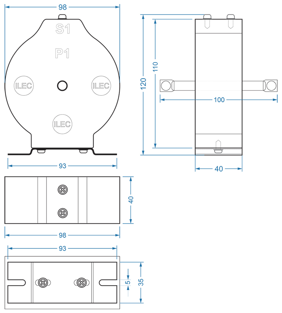 MCT-R0 drawing dimensions