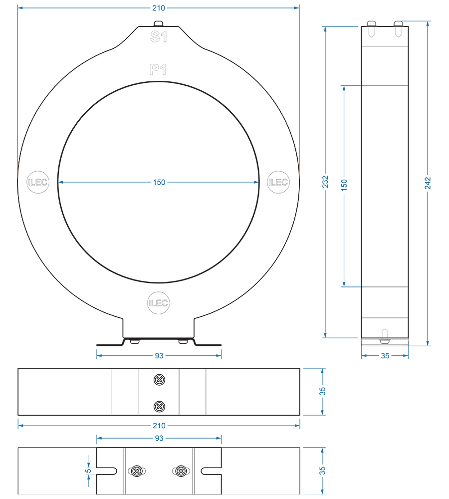 MCT-R150 drawing dimensions