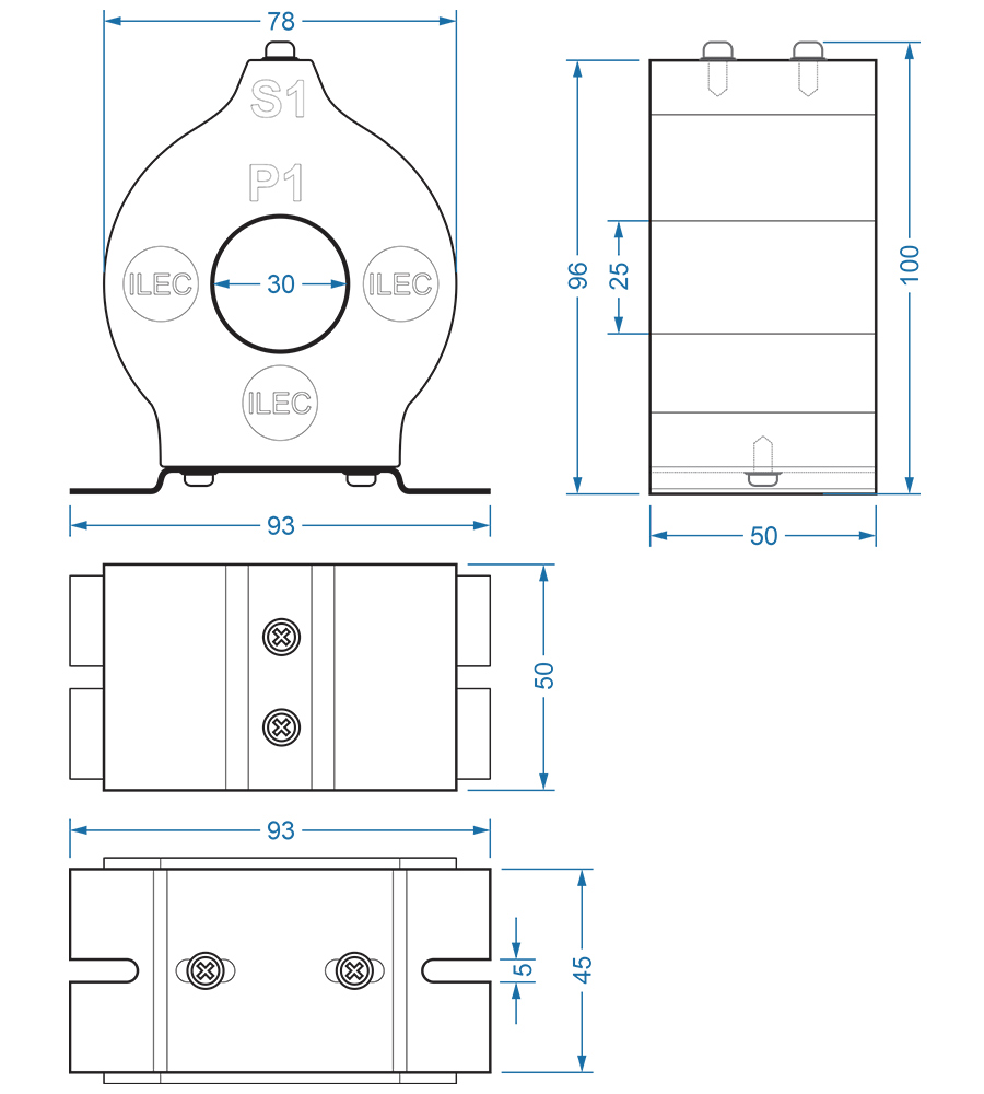 MCT-R30 drawing dimensions