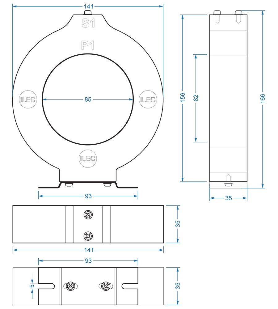 MCT-R85 drawing dimensions