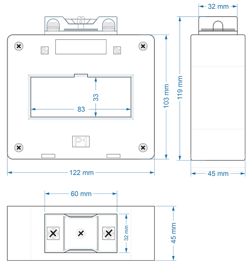 PMCT-S83 drawing dimensions