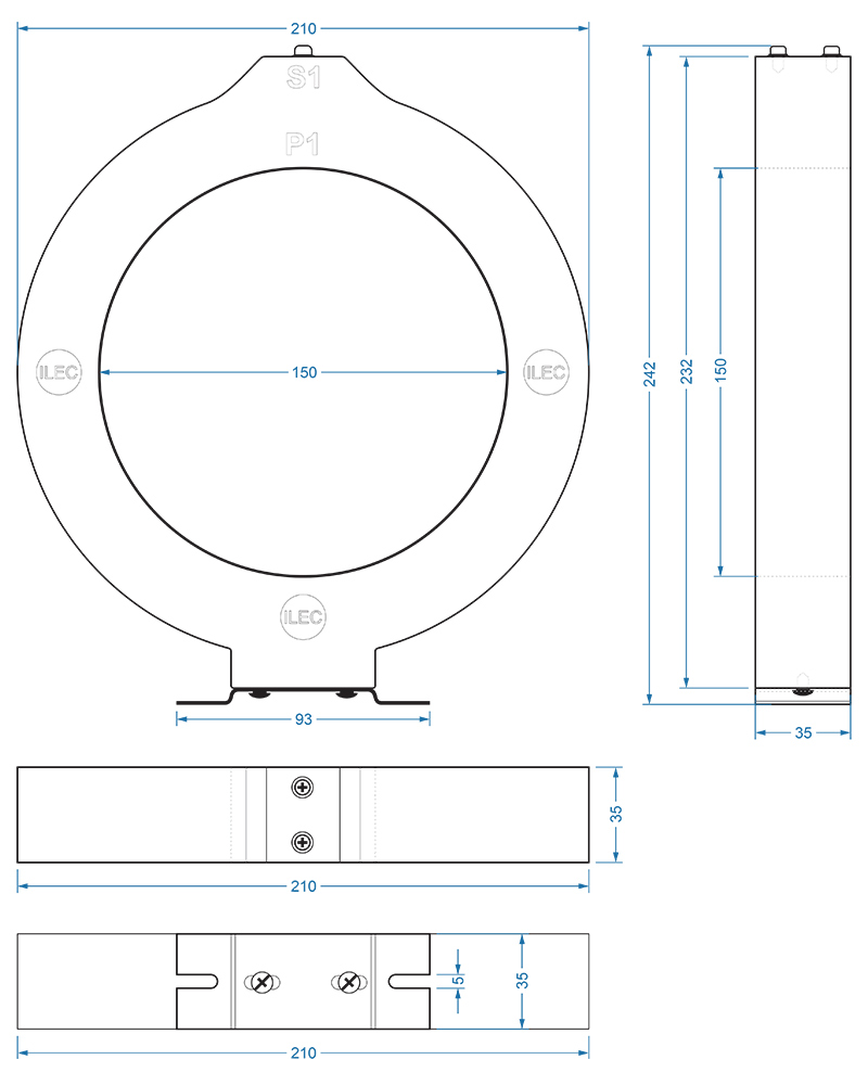ZCT-R150 drawing dimensions